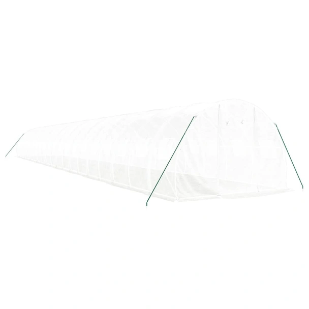 Оранжерия със стоманена рамка бяла 60 м² 20x3x2 м - Image 2