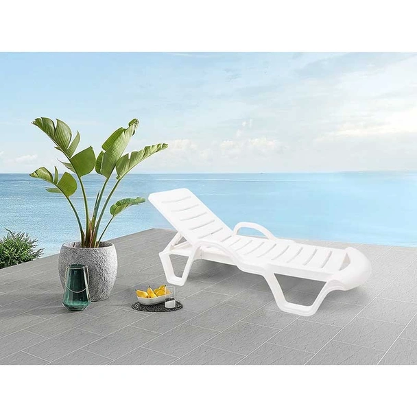 Шезлонг с подлакътници Lara Sun бял RAINBOW - Image 2