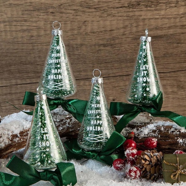 Декоративни коледни елхички 4x9 см 4 бр. - Image 2