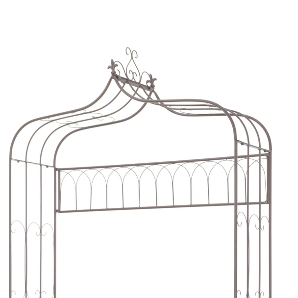 Градинска пейка, 122 см, желязо, антично кафяво - VL45435 - Image 4