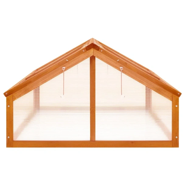 Мини оранжерия - 114x80x50 см - кафяво чамово дърво - Image 3