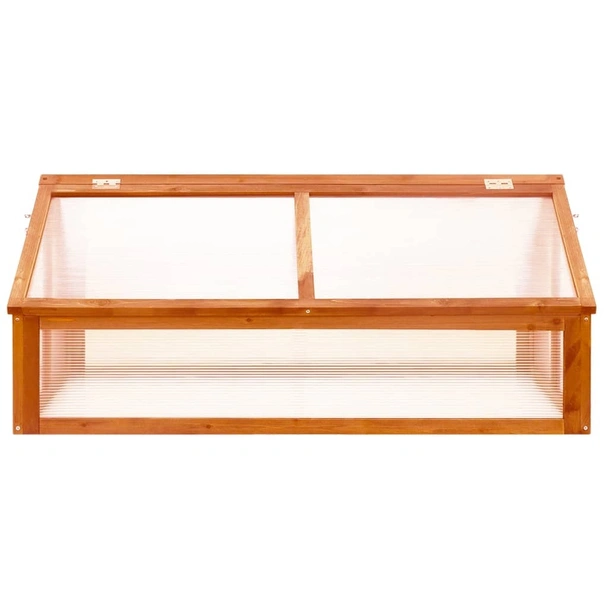 Мини оранжерия - 114x80x50 см - кафяво чамово дърво - Image 2