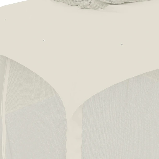 Шатра двоен покрив и мрежести стени кремав 3,93x2,93 м стомана - Image 7