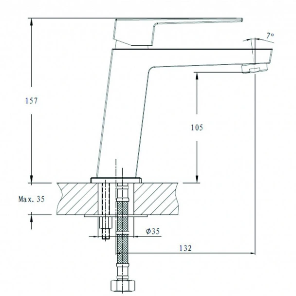 Стоящ смесител за мивка за баня Елинор - INTER CERAMIC - Image 3