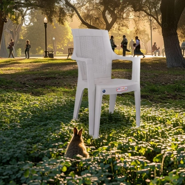 Градински стол PVC сив Milano MEVSIM - Image 2