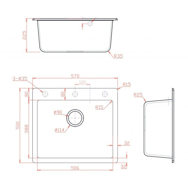 Комплект умивалник със смесител за кухня Sand - Image 2
