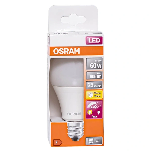 LED крушка със сензор 9 W E 27 Classic A 60 OSRAM