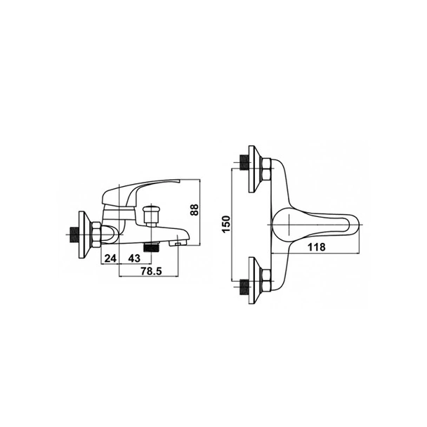 Стенен смесител за вана/душ Alcala НТ-6223 FORMA VITA - Image 2