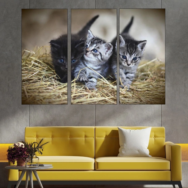 Три малки котета - картина пано за стена - Image 2