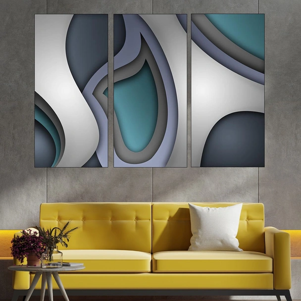 Абстрактен фон в лилаво и синьо - картина пано за стена - Image 2