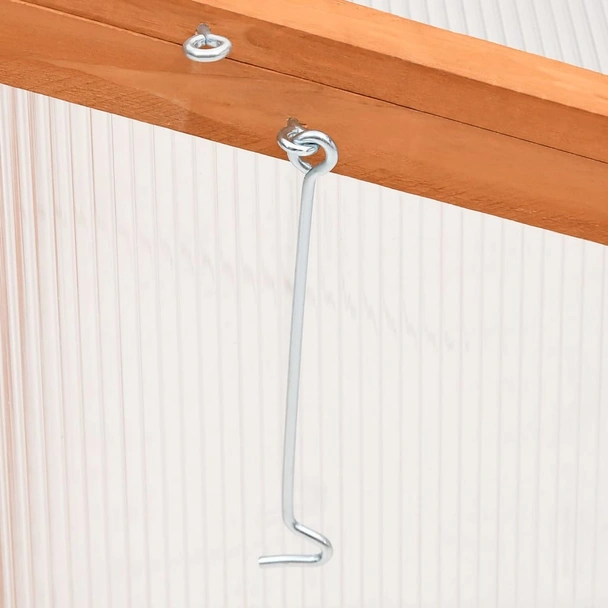 Дървен парник - поликарбонатни плоскости - 110x58,5x39 см чамово дърво - Image 4