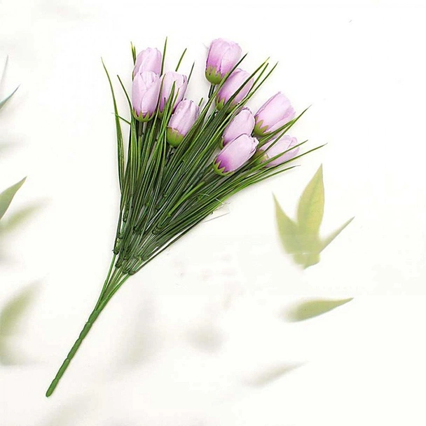 Декоративен букет от лалета с 10 цветчета 33 см - Image 7