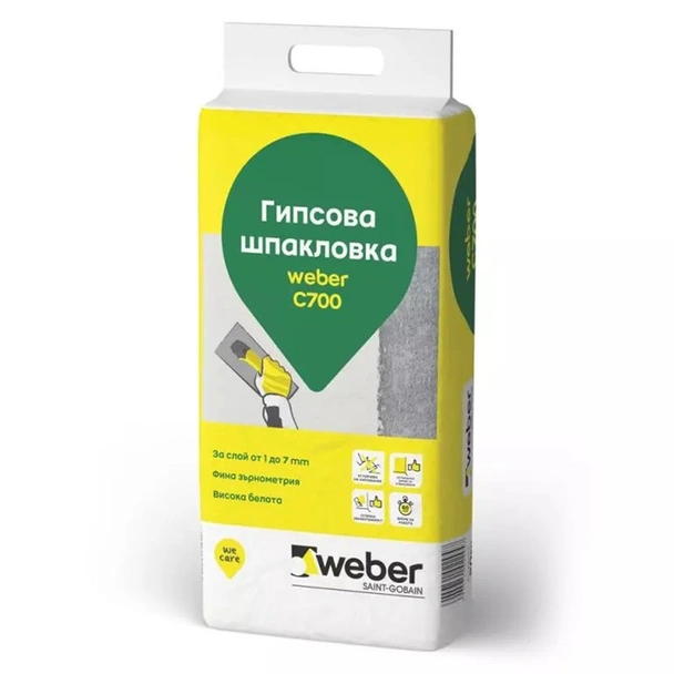 Гипсова шпакловка C700 20 кг бяла WEBER