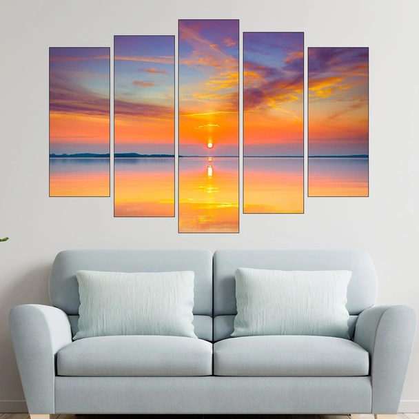 Красив залез по крайбрежието - картина пано за стена - Image 3
