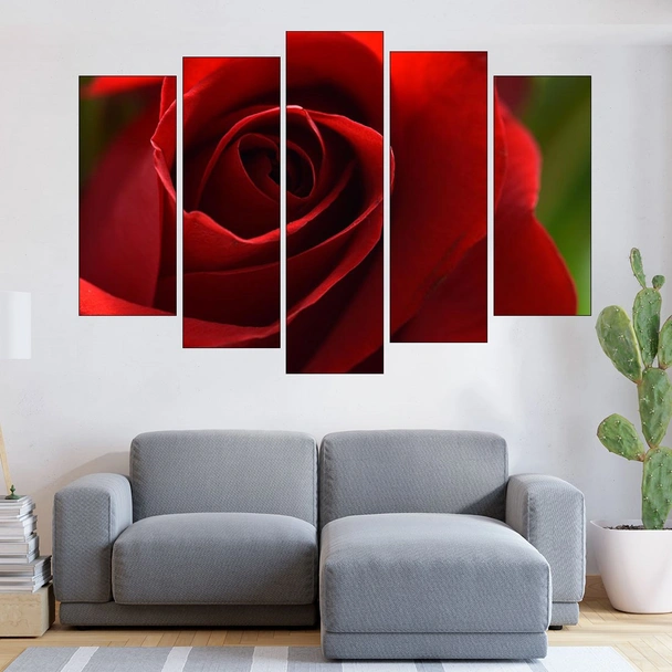 Макро на червена роза - картина пано за стена - Image 3