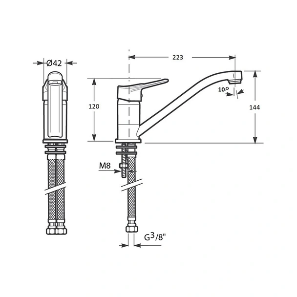 месител за кухня с нисък чучур Enjoy FAYANS - Image 2
