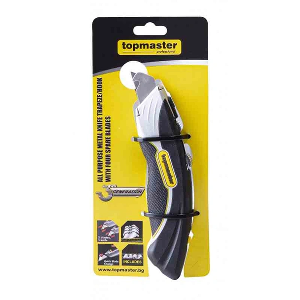 Метален макетен нож трапец/кука с 4 резерви Topmaster - Image 3