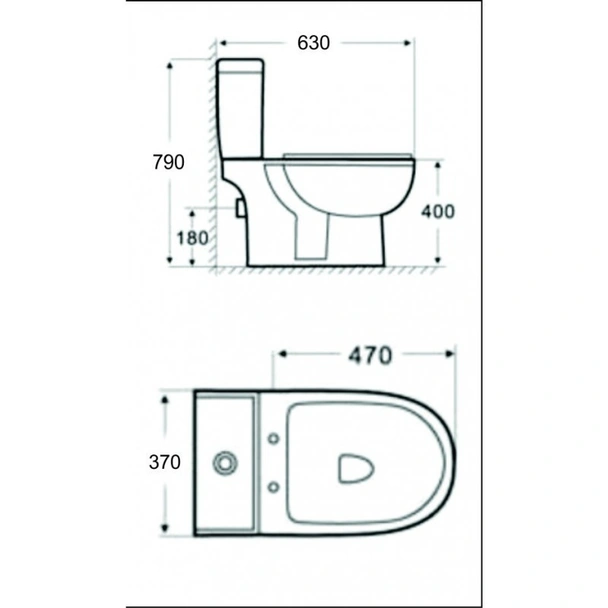 Моноблок със задно оттичане 66х38.5х78.5 см INTER CERAMIC - Image 3
