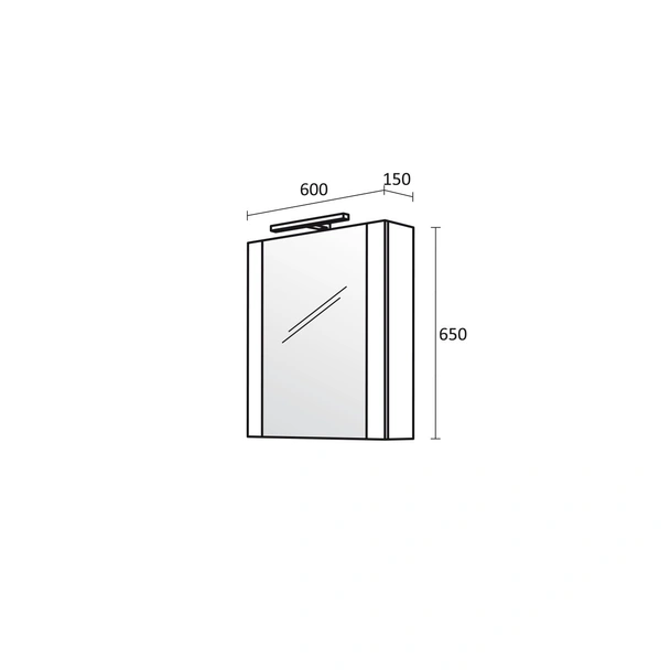 Горен шкаф за баня с LED осветление Хюстън 2 TRIANO - Image 4