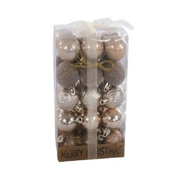 Коледни топки Ø4 см Бронзова палитра 30 бр. - Image 2