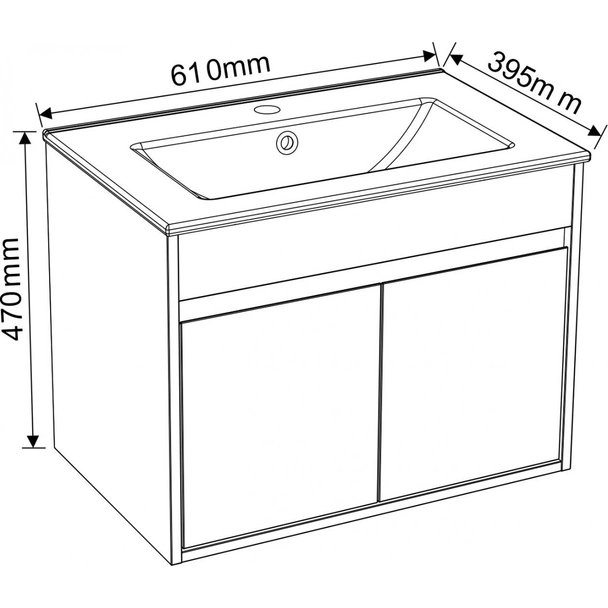 Конзолен шкаф за баня с мивка Бари ICP 6038-045 INTER CERAMIC - Image 3