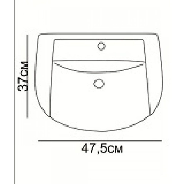 Mивка за баня 47,5x37x19,5 см INTER CERAMIC - Image 2