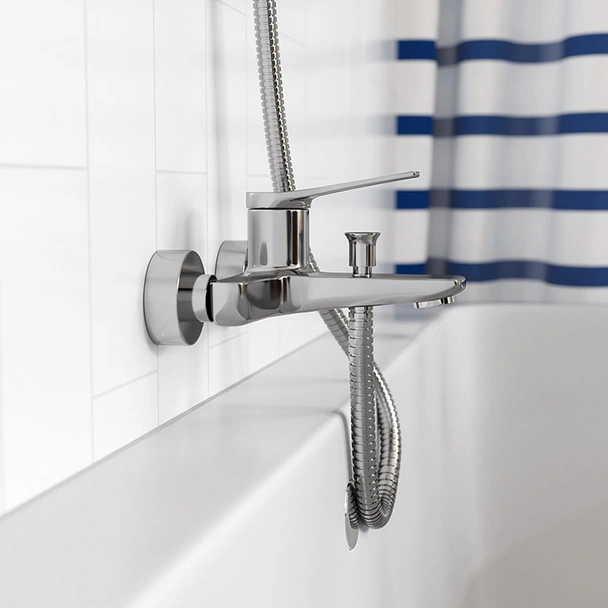 Стенен смесител за вана/душ Stratos хром FERRO - Image 2