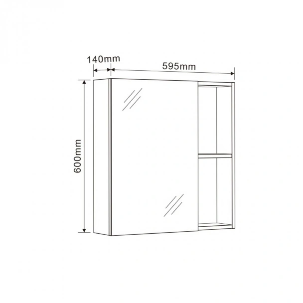 Огледален шкаф за баня Di Legno 6060-14 INTER CERAMIC - Image 4