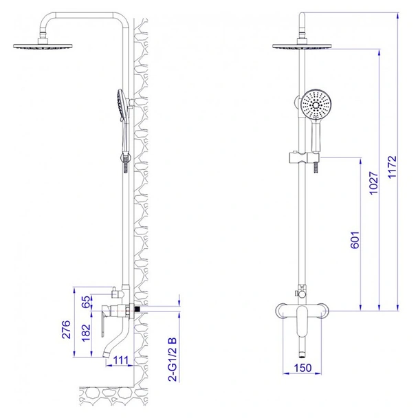 Душ система Торино черен мат INTER CERAMIC - Image 3