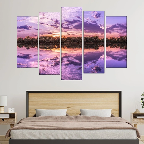 Езеро с лилави води - картина пано за стена - Image 3