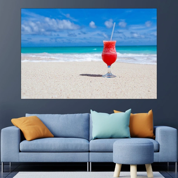 Коктейл на карибски плаж - картина пано за стена