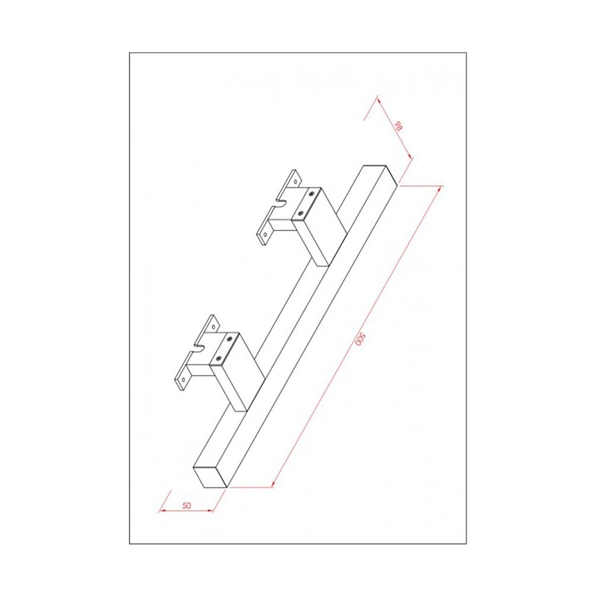 LED осветително тяло за баня 50x9.8x5 см хром INTER CERAMIC - Image 2