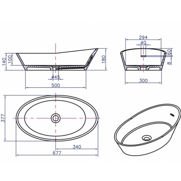 Мивка за баня върху плот ICB 683W INTER CERAMIC - Image 3