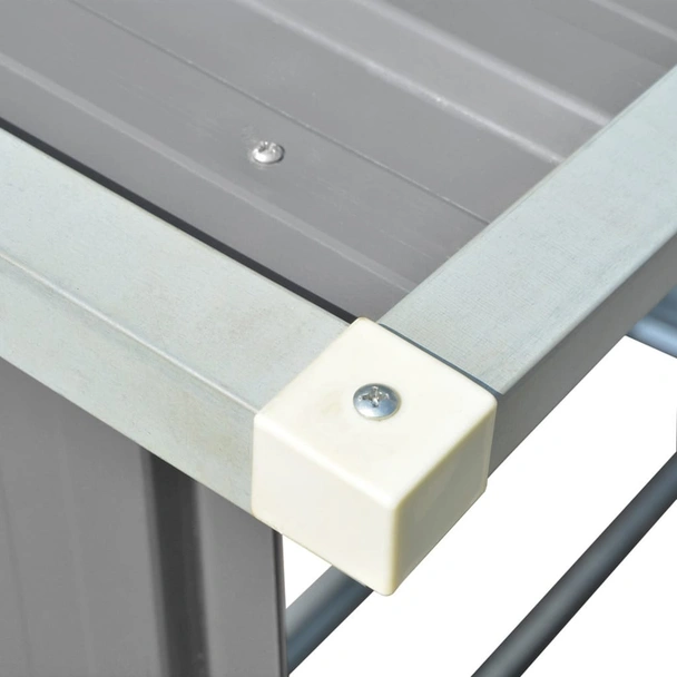 Навес за дърва, поцинкована стомана, 163x83x154 см, сив - Image 6