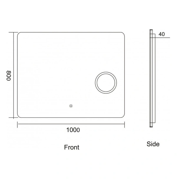 Огледало за баня с LED осветление 100x80 см Беатрис INTER CERAMIC - Image 2