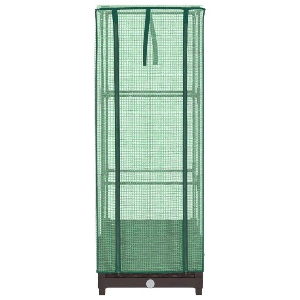 Повдигната леха с покривало, 40x40x123 см - Кафяв сандък - Image 4