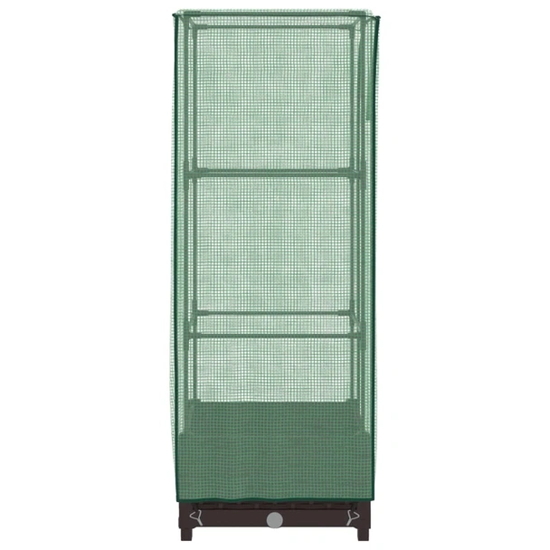 Повдигната леха с покривало, 40x40x123 см - Кафяв сандък - Image 5