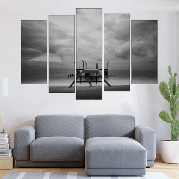 Пуст кей в морето - картина пано за стена - Image 3