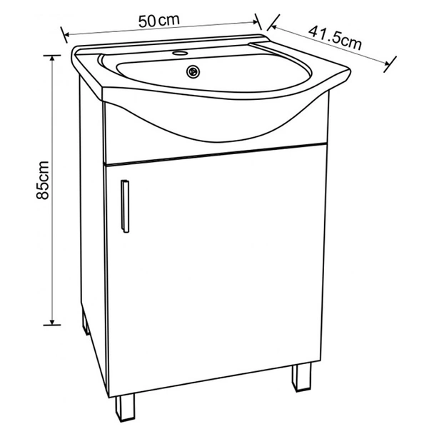 Шкаф за баня с мивка ICP 5035 INTER CERAMIC - Image 5