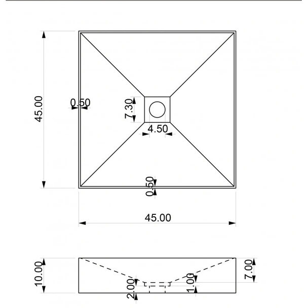 Умивалник от мрамор 45х45х10см бял INTER CERAMIC - Image 2