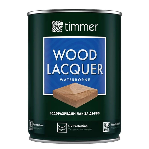 Водоразредим лак за дърво - сатен Timmer 750мл ОРГАХИМ