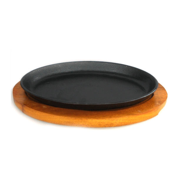 Чугунен сач елипса с подложка 26.5x17 cм HORECANO