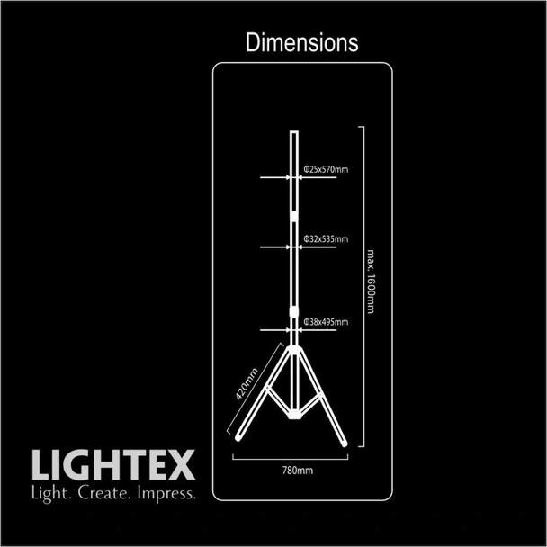 Единична стойка за прожектор 1.6 м червено/сиво LIGHTEX - Image 5
