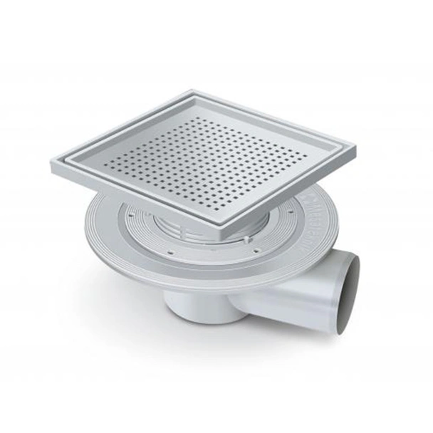 Хоризонтален сифон 10x10см Ø50 мм Mesa Teknik (без рамка)