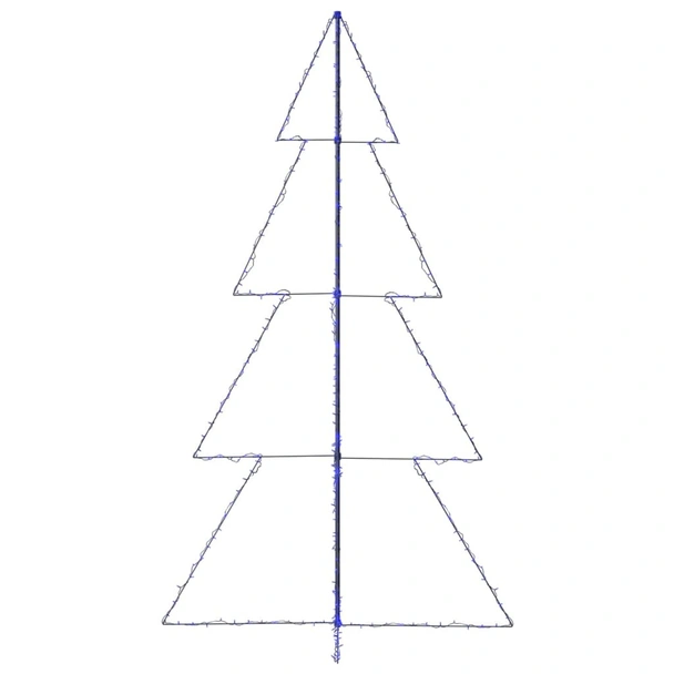 Коледна елха конус, 360 LED сини, закрито и открито, 143x250 см - Image 5