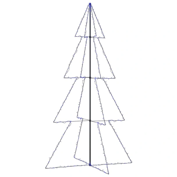 Коледна елха конус, 360 LED сини, закрито и открито, 143x250 см - Image 2