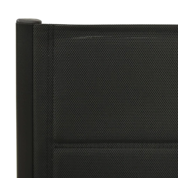 Сгъваеми градински столове, 2 бр., алуминий, черни - Image 8