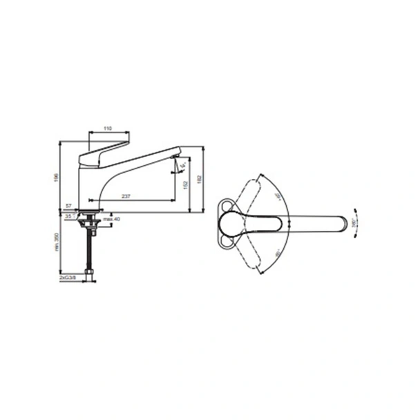 Стоящ смесител за кухня с лят чучур Vidima - Image 2