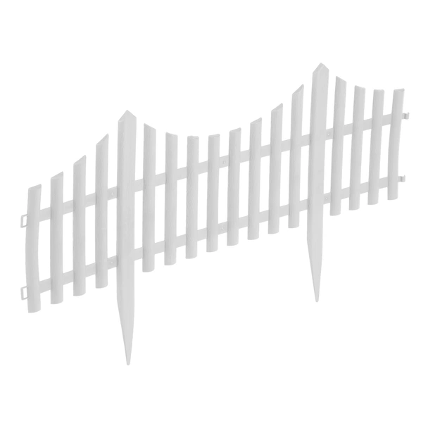 Декоративна ограда Усмивка 60x21.5 см бяла 4 бр. PALISAD - Image 2