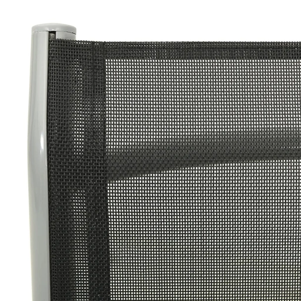 Градински стол реклайнер, Textilene и алуминий, сребрист - Image 7